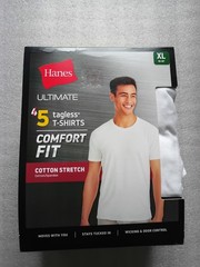 Hanes Ultimate Comfort Fit Crewneck Undershirt – White, Extra Large, Pack of 5