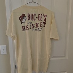 Buc-ee’s Men’s XL Beige Short Sleeve Crew Neck Graphic Logo Brisket T-Shirt