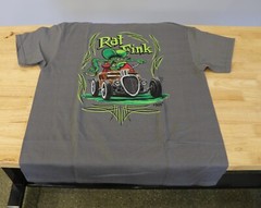 Mens Ed Big Daddy Roth Rat Fink Pinstripe Hot Rod Gray Cotton T-Shirt M-3XL RFG2