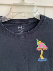 Alab Graphic T Shirt Black Trippy T Shirt Mushroom Sz Large