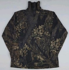 Vintage Cabela’s Woodland Camouflage Fleece Turtleneck Shirt Outdoor Tree Camo
