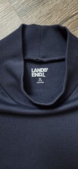 Men’s Lands End Mock Turtleneck Long Sleeve Shirt Navy Blue XL 46-48