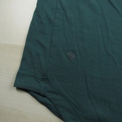 Lululemon Shirt Mens Extra Large Green Long Curved Hem Tech Performance Stretch