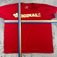 DISNEY T-Shirt Mens XXL Red Mickey Mouse Original Graphic Tee Retro Casual
