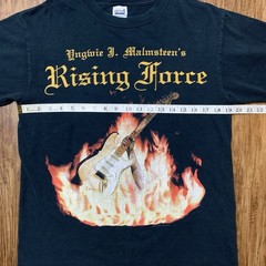Vintage Yngwie Malmsteen T Shirt Size Medium Y2K Rising Force Heavy Metal Black