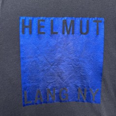 Helmut Lang NY Men’s Size XXL Slate Blue Crewneck Box Logo Cotton/Modal T-Shirt