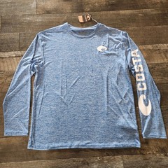 Costa Del Mar Technical Crew Shirt Mens XL Heather Blue Fishing UPF NWT