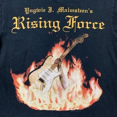 Vintage Yngwie Malmsteen T Shirt Size Medium Y2K Rising Force Heavy Metal Black