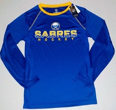 BUFFALO SABRES NHL TEAM APPAREL T SHIRT MENS S L XL 2X LONG SLEEVE NWT POLYESTER