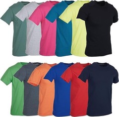 12 Pack SOCKS’NBULK Mens Cotton Crew Neck Short Sleeve T-Shirts Mix Colors