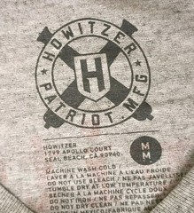 Howitzer T Shirt Men’s Sz. M Chest 19in Length 29in Drink Free Or Die NWOT