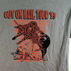 Vintage Out On Bail Rodeo Tour 1999 T-Shirt Mens Size 2XL Gray Anvil Tag