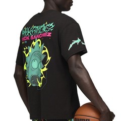 PUMA Hoops X Rick And Morty Crew Neck Short Sleeve T-Shirt Mens Black Casual To