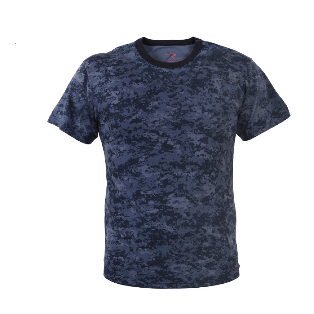 Midnite BLUE Digital Camo T-Shirt US Navy Army USCG USAF Paintball Police SWAT
