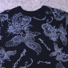 Avirex T-Shirt Mens Large Short Sleeve Graphic Tee AOP Metallic Silver Logo