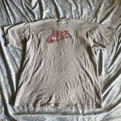 VINTAGE Nike Shirt Mens Medium Grey Front and Back Swoosh Logo Casual Sports Y2K