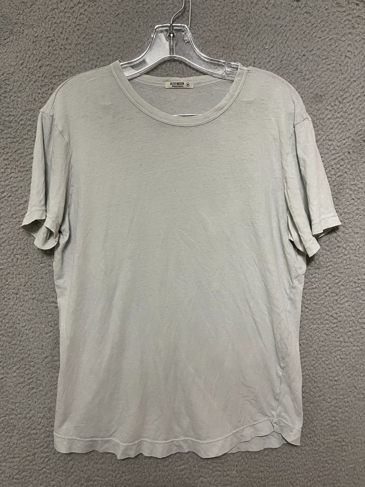 Buck Mason Shirt Mens Size Medium Blue Crew Neck Short Sleeve Adult Cotton