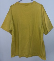 Vintage 90s Thrashed Guess Jeans Men’s XL Triangle Logo T-Shirt Mustard Yellow
