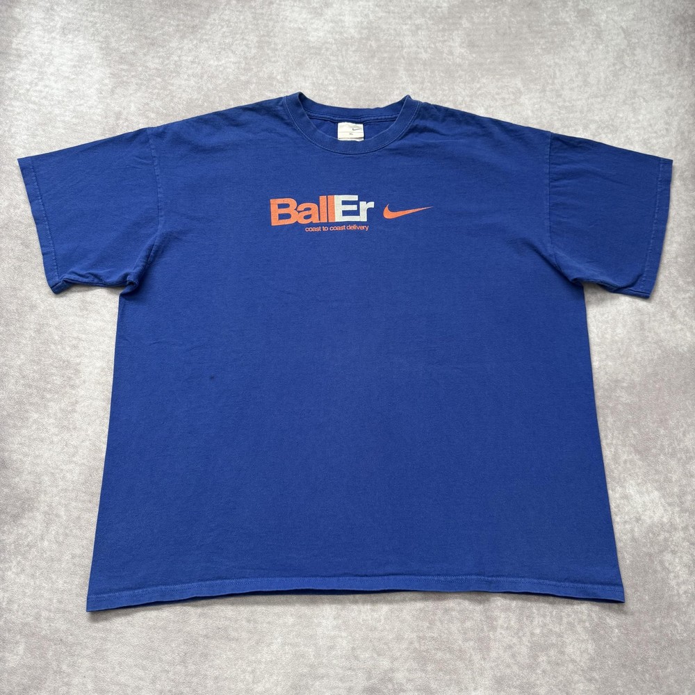Vintage Nike Parody Shirt Mens XL Blue Basketball Funny Skate