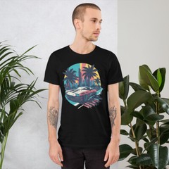 Exotic Car Tropical Street Unisex t-shirt