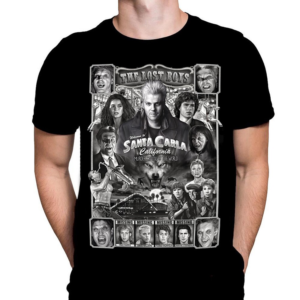 LOST BOYS SANTA CARLA – T-Shirt – Sizes s – 5XL – Vampires / 80’s Horror