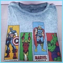 Marvel Tee Shirt Hulk Thor Iron Man Captain America Men’s Sz M Blue Cotton Retro