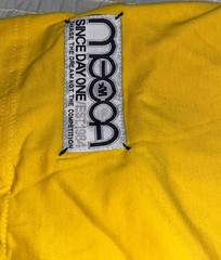Vintage Y2K Mecca Logo Yellow Skate Streetwear Shirt Sz L RARE