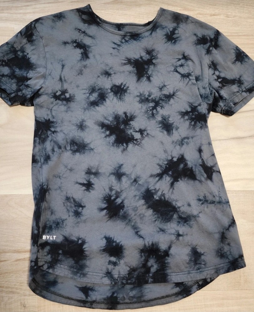 BYLT Cloud Dye Tee Men’s M Gray/Black Tie-Dye Crew Short Sleeve T-Shirt