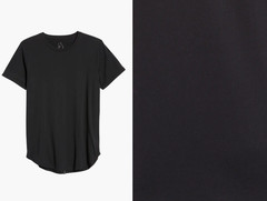 KUWALLA Eazy Scoop Cotton Blend Crewneck T-Shirt in Black-Small