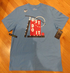 Nike Men’s Blue T-Shirt “Just Do It” Short Sleeve Crew Neck Athletic Sz L