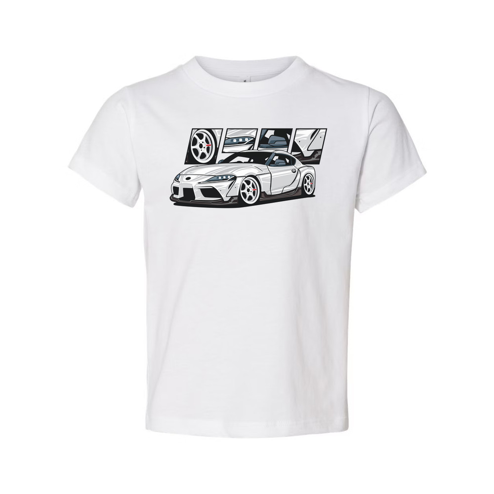 Toyota GR Supra A90 Unisex Graphic T Shirt With Detailed Car Artwork And Wheel D