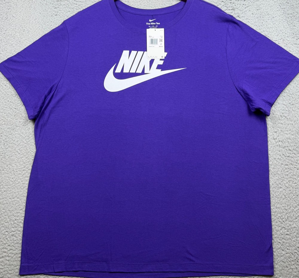 Nike T Shirt Men’s 3XL Purple Swoosh Short Sleeve Crew Neck NWT