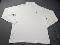 Vintage Polo Ralph Lauren Shirt Mens XL White Turtleneck Long Sleeve Made USA