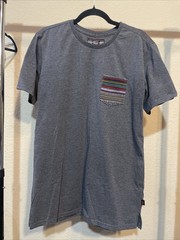 Beautiful Giant Garments Men’s Shirt Size Large Grey With Tribal Pocket