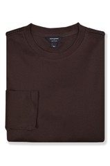 Banana Republic Mens Dark Brown Cotton Luxe Crewneck L/S Shirt Medium M BR-012