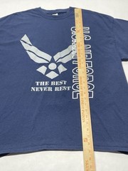 US Air Force Navy Blue Graphic Crew T Shirt The Best Never Rest Sz 2XL Military