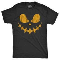 Mens Skeletal Steve Pumpkin T Shirt Funny Halloween Jack O Lantern Skull Smile