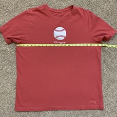 Life is Good Shirt Mens Large Red Casual Baseball Outdoors Cotton Crusher Tee