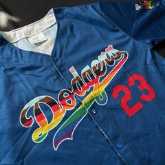 MLB Los Angeles Dodgers 2023 Pride Night Baseball Blue Jersey Adult Size XL
