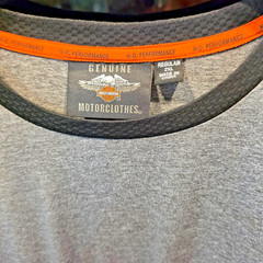 NEW – Harley Davidson -gray & blk short sleeve stretch pullover shirt – size 2XL