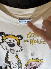 Hanes Beefy-T Calvin & Hobbes White Graphic T-Shirt Men’s XXL Vintage 90s