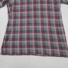 Eddie Bauer Henley Lounge Shirt Mens LT Gray Plaid Cotton Cabincore Lodgewear