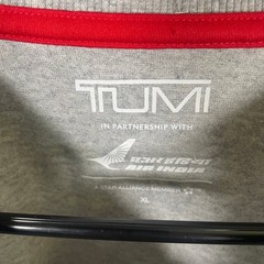 TUMI Long Sleeve T Shirt Mens Size XL Crewneck Air India Gray Travel