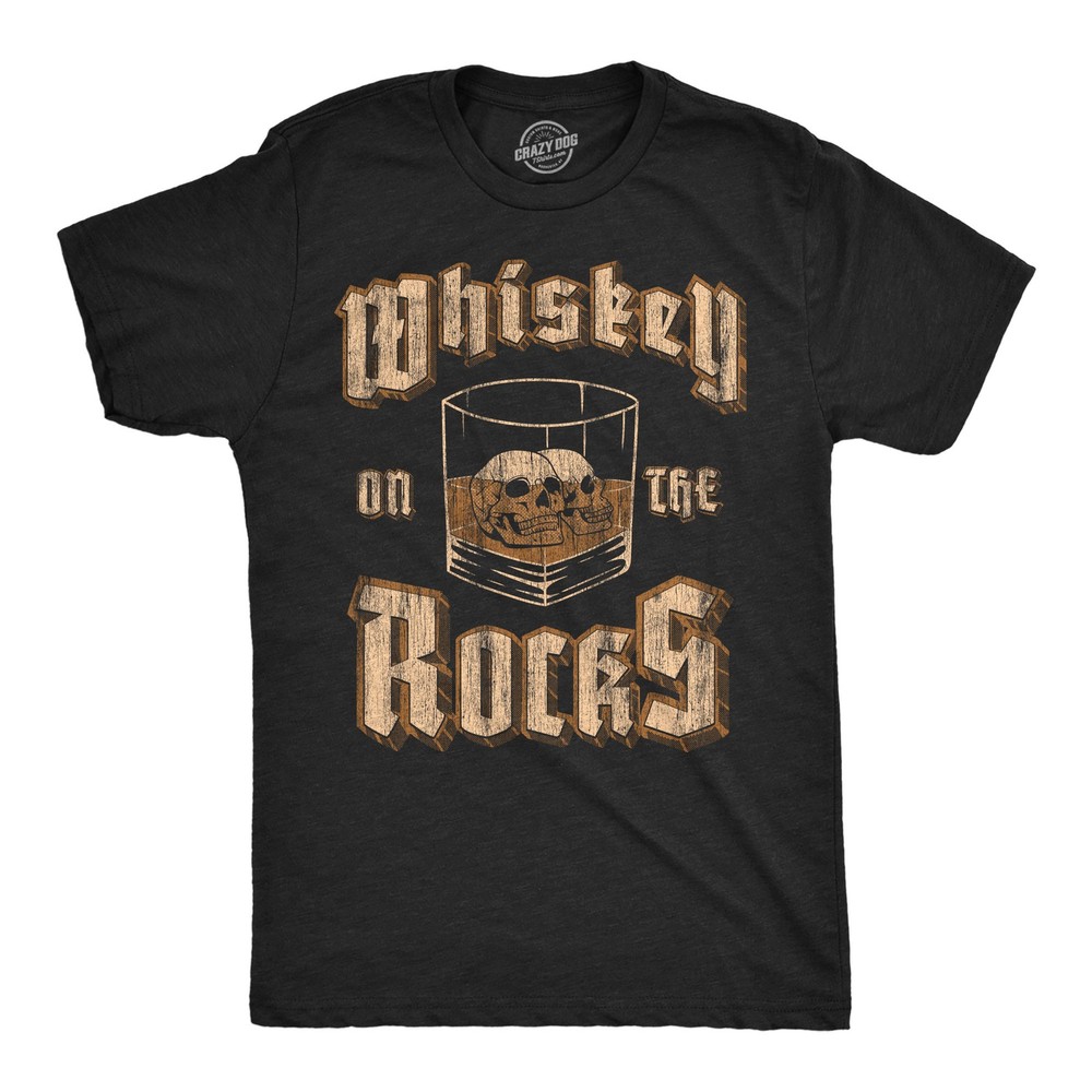 Mens Funny T Shirts Whiskey On The Rocks Sarcastic Drinking Graphic Novelty Tee