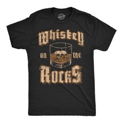 Mens Funny T Shirts Whiskey On The Rocks Sarcastic Drinking Graphic Novelty Tee