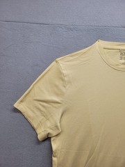 J. Crew Men Shirt L Yellow Crew Neck Short Sleeve Flat Front Breathable Pullover