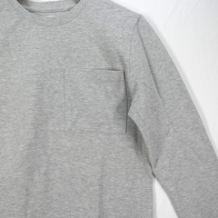 Raith Clothing Pocket T Shirt Tyler Long Sleeve Grey Marl Heavy Blend size S