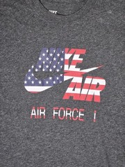 Nike shirt Airforce 1 mens Large short sleeve Gray red white blue usa
