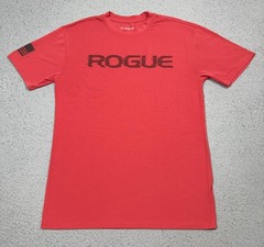 Rogue Shirt Mens Medium Red USA Flag Graphic Athletic Gym Stretch Tee Tagless