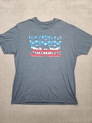 Levis Shirt Mens Large Gray Original Riveted Graphic Tee Patriotic USA